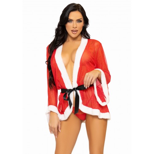 Baby Doll 3 Pc Santa Robe, Tie &...