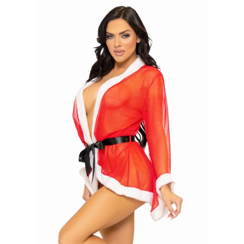Baby Doll 3 Pc Santa Robe, Tie &...