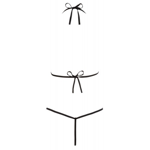 Body a stringhe in pizzo a fiori con...