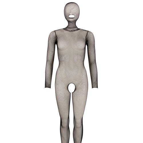 Tuta a rete con cappuccio Catsuit...