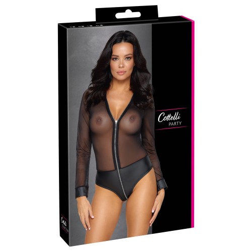 Body trasparente con apertura a Zip M