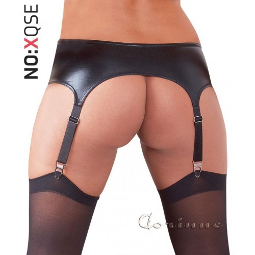 Reggicalze in tessuto lucido + calze. L