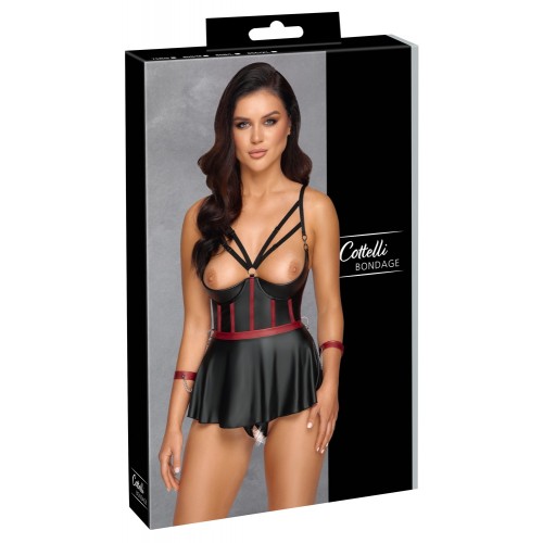 Baby Doll bondage nero con manette M