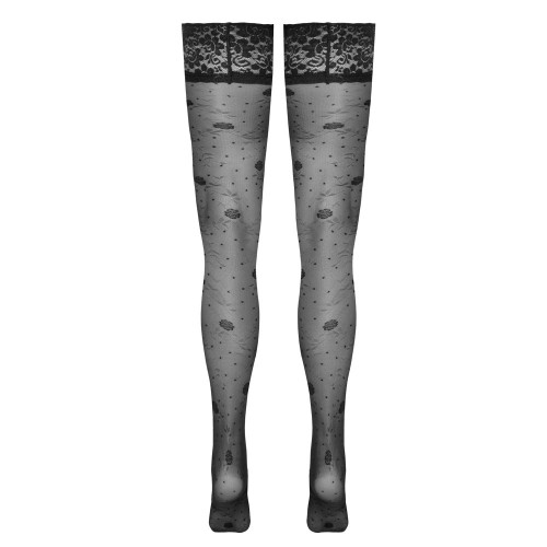 Calze con delicata fantasia a rose...