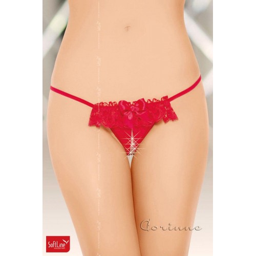 Slip aperto con fiocchetto e volant S-L