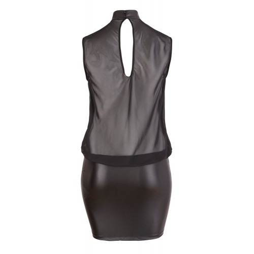 mini abito nero è a cuore aperto con...