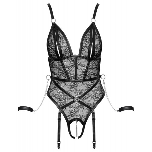 Body con bretelle senza cavallo e...