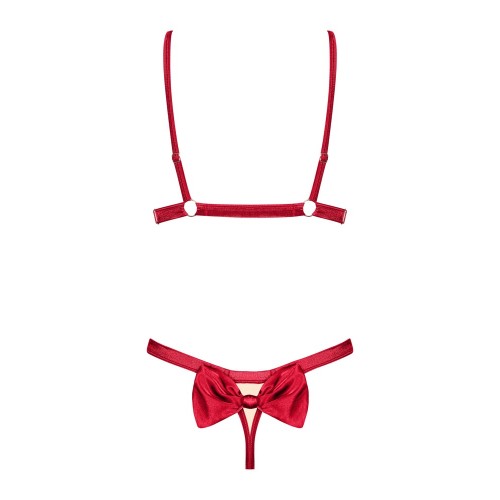 set reggiseno e perizoma rosso Con...