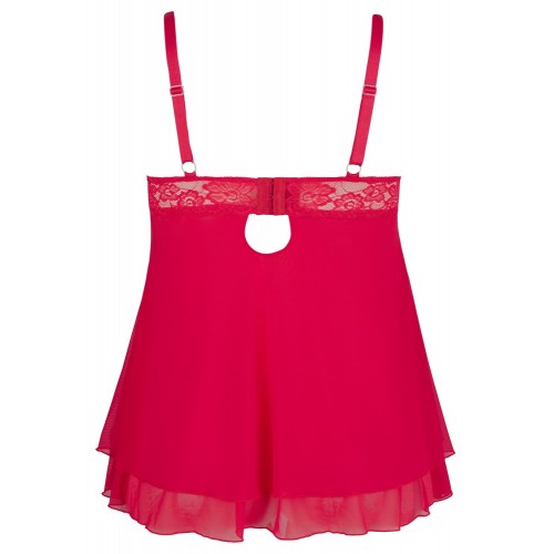 Babydoll rosso con passanti di...