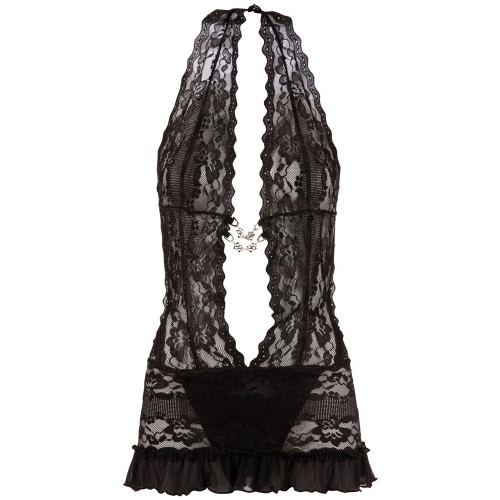 Delicato abito in pizzo floreale. Con...