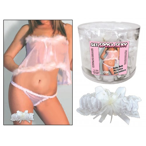 SET SPOSA SEXY IN TULLE E MARABU’