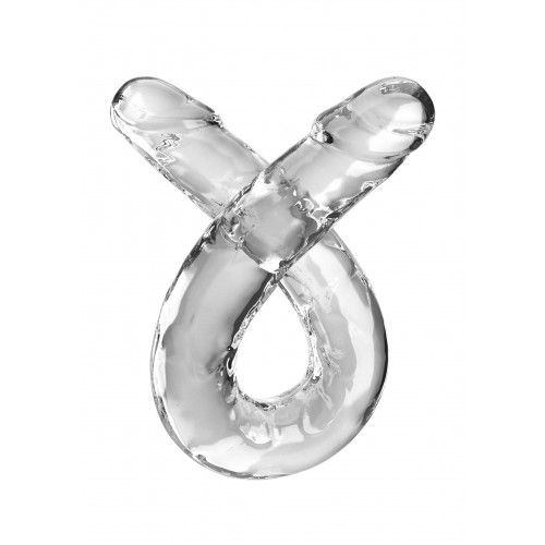 dildo doppio traslucido con un design...