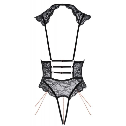 Body nero in morbido pizzo floreale...