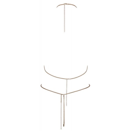 Bikini a catena color oro con...