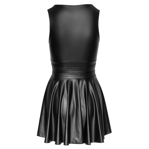 Abito corto in look nero opaco con...