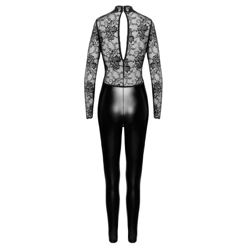 Tuta nera aderente a maniche lunghe...