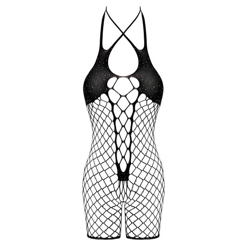 Body in rete oversize con gamba corta...