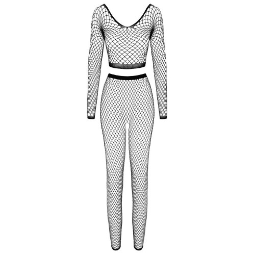 Due pezzi in rete con top e leggings S-L