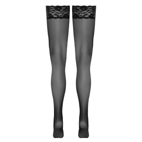 Calze nere autoreggenti con un...