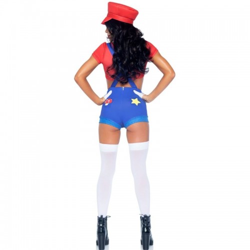 COSTUME SEXY MARIO BROS ROSSO/BLU M