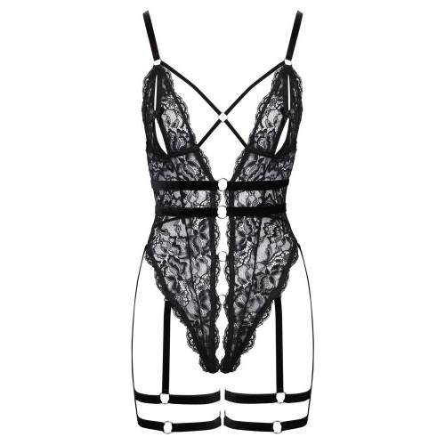 Body in pizzo con stringhe crotchless XL