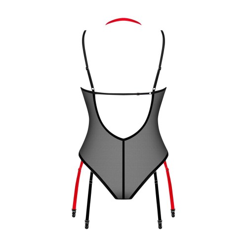 Body semitrasparente con collo alto...