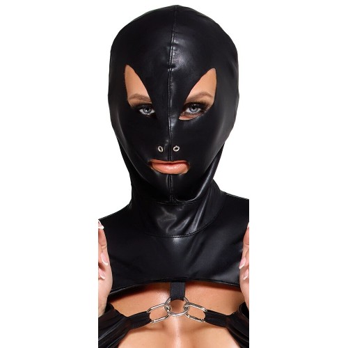 Set con cappuccio e manette lucido M