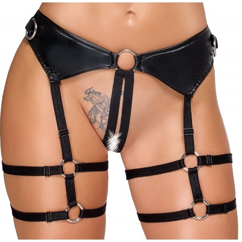 Set con cappuccio e manette lucido M