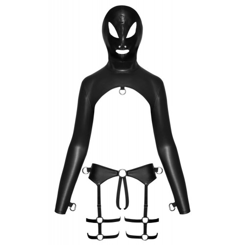 Set con cappuccio e manette lucido L