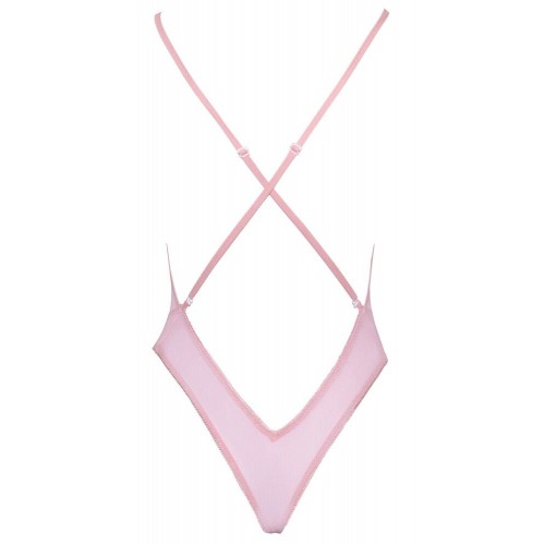 Body extra scollato rosé con ricami...