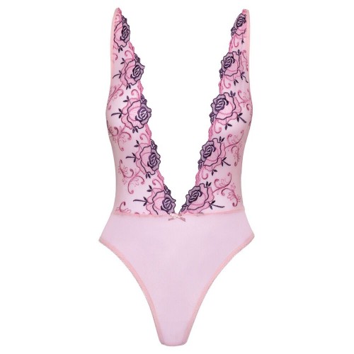 Body extra scollato rosé con ricami...