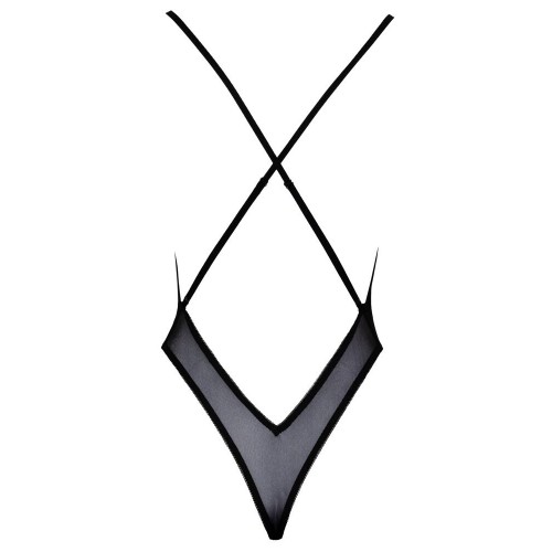 Body extra scollato nero con ricami...