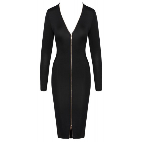 Abito a maniche lunghe aderente con...