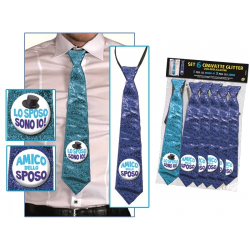 SET 6 CRAVATTE GLITTER CELIBATO CON...