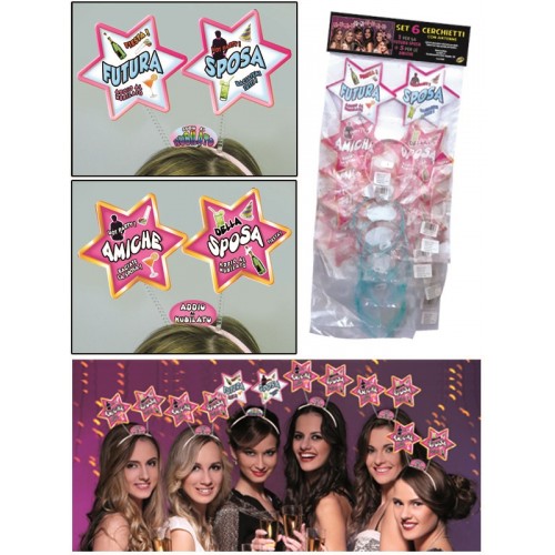 SET 6 CERCHIETTI CON ANTENNE NUBILATO