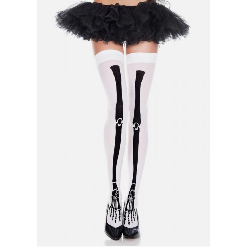 Calze bianche con disegno ossa. UNICA