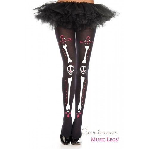 Collant con ossa e teschi in stile...