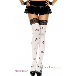 Calze con teschi e balza in...