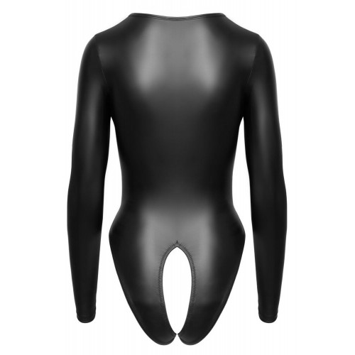 Body nero a maniche lunghe senza...