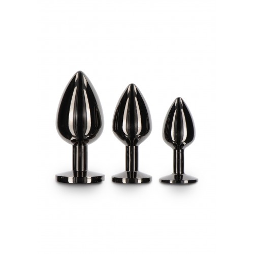 PLUG ANALE IN METALLO NERO CON VETRO...