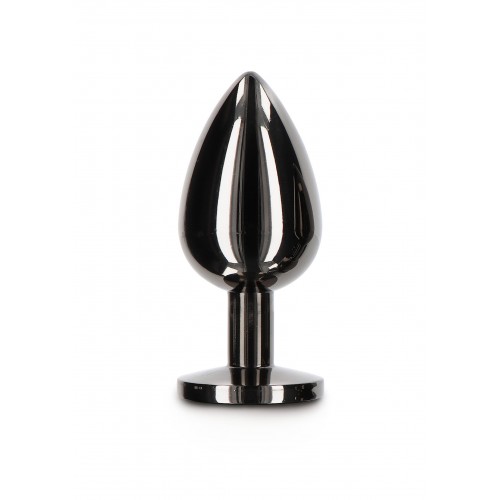 PLUG ANALE IN METALLO NERO CON VETRO...