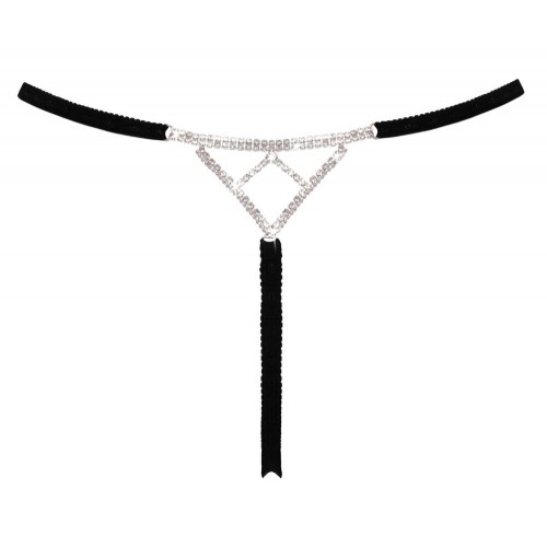 Tanga gioiello in strass sul davanti...
