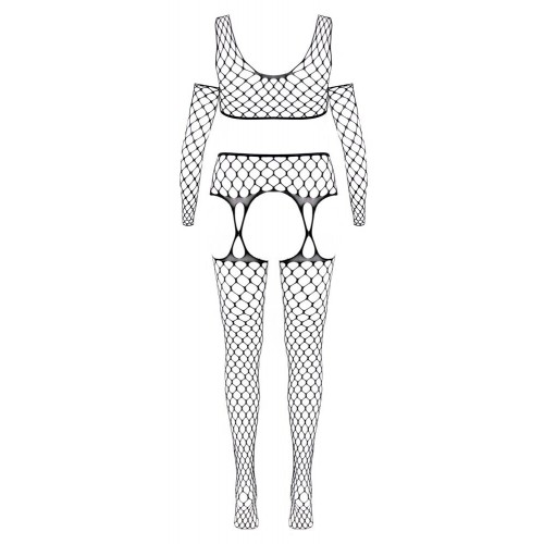 Set lingerie 3 pezzi in rete S-L