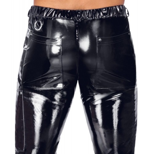 Pantaloni neri aderenti in vinile L