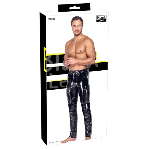 Pantaloni neri aderenti in vinile L