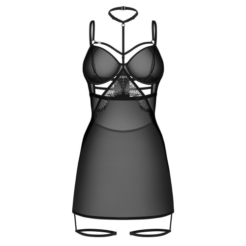 Negligé nero-trasparente In rete con...