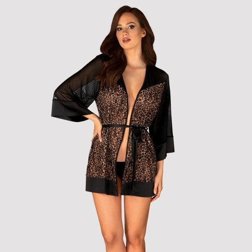 Kimono in tessuto semitrasparente...