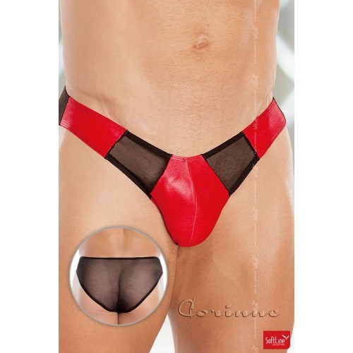 Sl-4466 Slip Neri con Inserti Rossi M/L