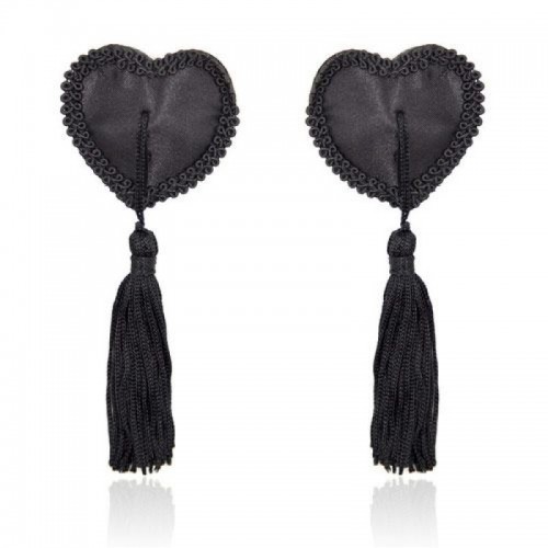 Heart Nipples Tassels Black