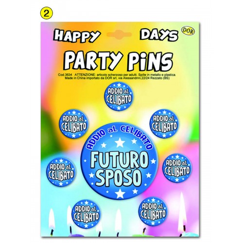 SET 8 SPILLE “PARTY PINS” FUTURO SPOSO